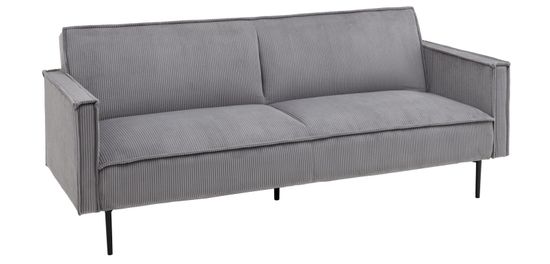 Диван прямой раскладной Кассель велюр рельефный светло-серый