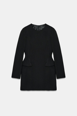 ZARA КОРОТКОЕ ПЛАТЬЕ С КАРМАНАМИ — ZW COLLECTION LIMITED EDITION, ЧЕРНЫЙ