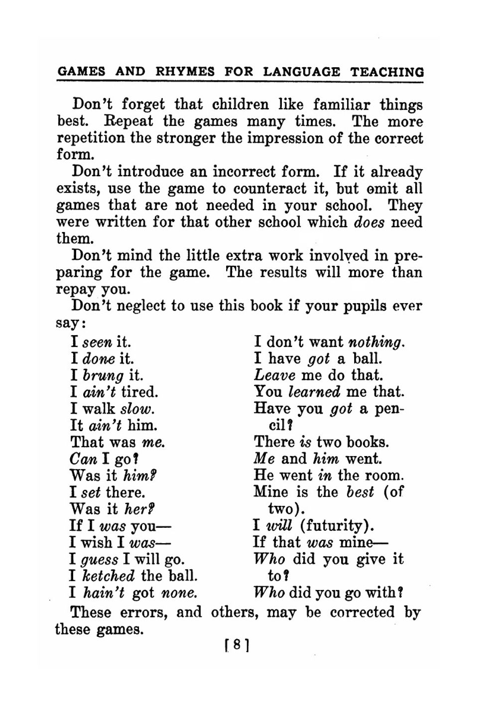 Games and Rhymes for Language Teaching in the First Four Grades | A.G. Deming
