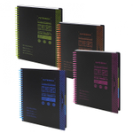 Тетрадь 120л., А5, клетка, Alingar "Colledge ruled", цветная спираль, чёрная пластиковая обложка, цветные пластиковые разделители, ассорти 4 цвета