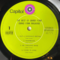 Винтажная виниловая пластинка LP The Best Of Grand Funk (Japan 1971) (No Obi)