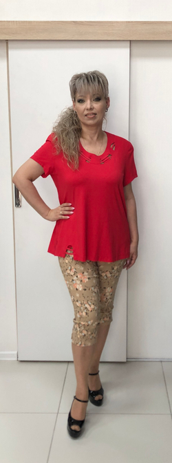 Однотонный трикотажный блузон красного цвета