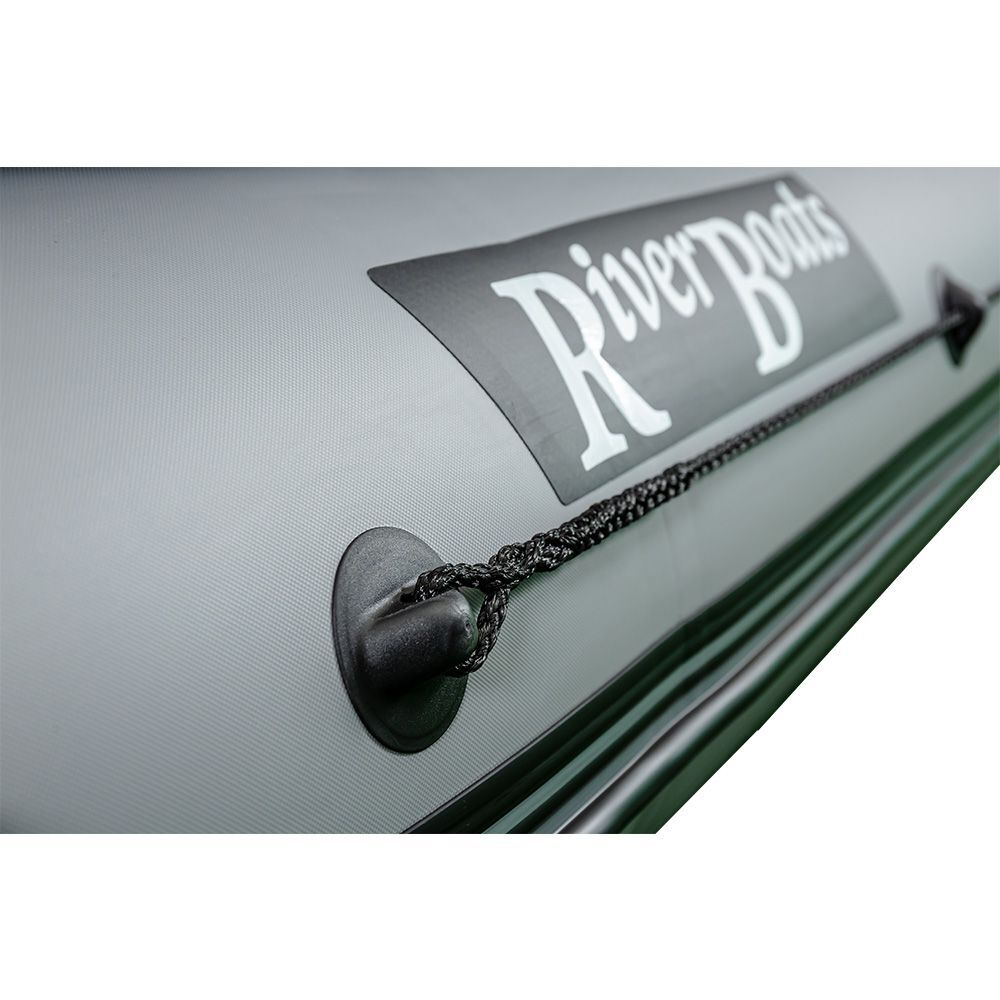 Лодка пвх riverboats (ривербот) rb - 390 (нднд) с фальшбортом (цвет: серый/чёрный)