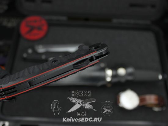 Складной нож НОКС Аватар М Red-Black 334-709404 на подшипниках c клинком из стали D2, рукоять G10