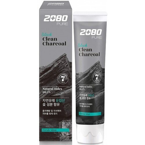 [KeraSys] Dental clinic 2080 black clean charcoal - Паста зубная с углем «отбеливание», 120г