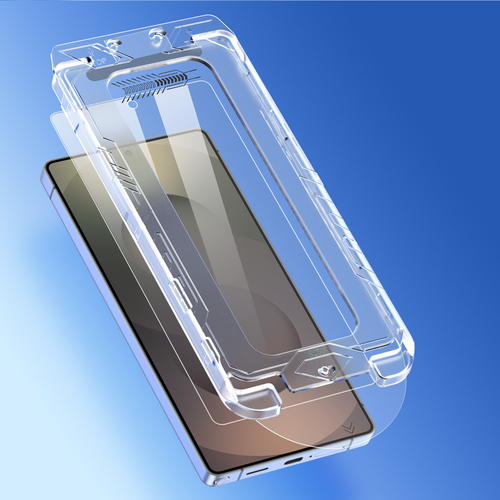 Защитное стекло серии Roga Series 2.5D от Dux Ducis с комплектом для автоматического выравнивания и от пыли для Samsung S25 Ultra