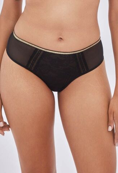 Трусики-бразилиана Chiara с узкой золотистой резинкой (Размер: 44) (Цвет: черный)