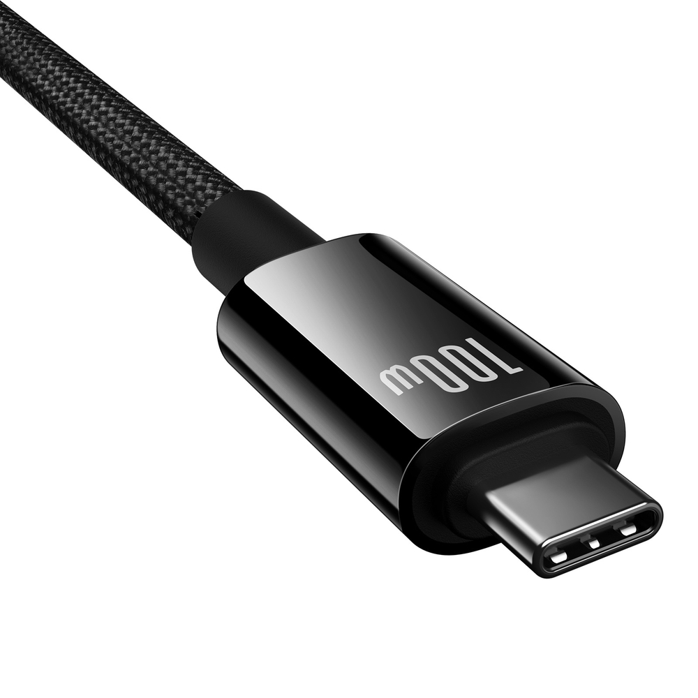 USB-C Кабель Baseus Tungsten Gold USB3.2 Charging+Data 4K@60Hz 20Gbps 100W 1.5m - Cluster Black