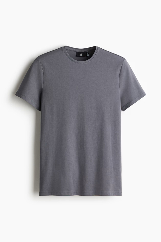H&M Футболка из легкого трикотажа COOLMAX® Slim Fit, темно-серый