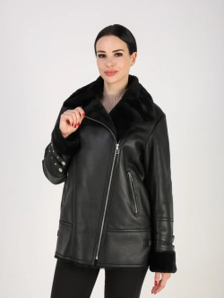 Дубленка зимняя натуральная авиатор оверсайз Турция