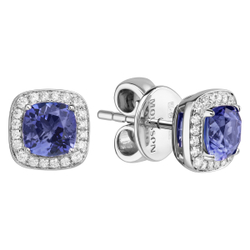 Серьги Пусеты с Танзанитом и Бриллиантами, E0015-43/1