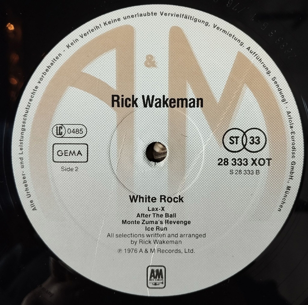 Винтажная виниловая пластинка LP Rick Wakeman White Rock (Germany 1976)