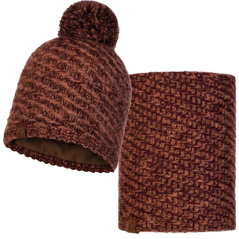 Комплект вязаный шапка-шарф Buff Knitted Polar Agna Rusty Фото 1