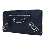 Balenciaga Zip Closure Goatskin Clutch Men"s Black