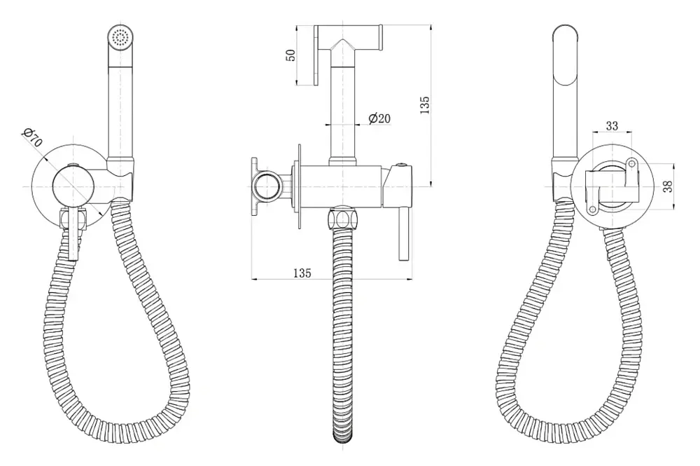 Гигиенический душ Royce Smart встраиваемый (RCS-113001BL)