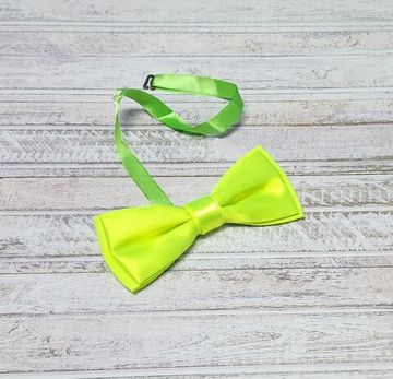 Галстук бабочка классика, лайм глянец, зелёная лента