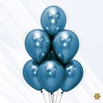 Шар (12''/30 см) Reflex, Зеркальный блеск, Синий (940), хром, 10 шт