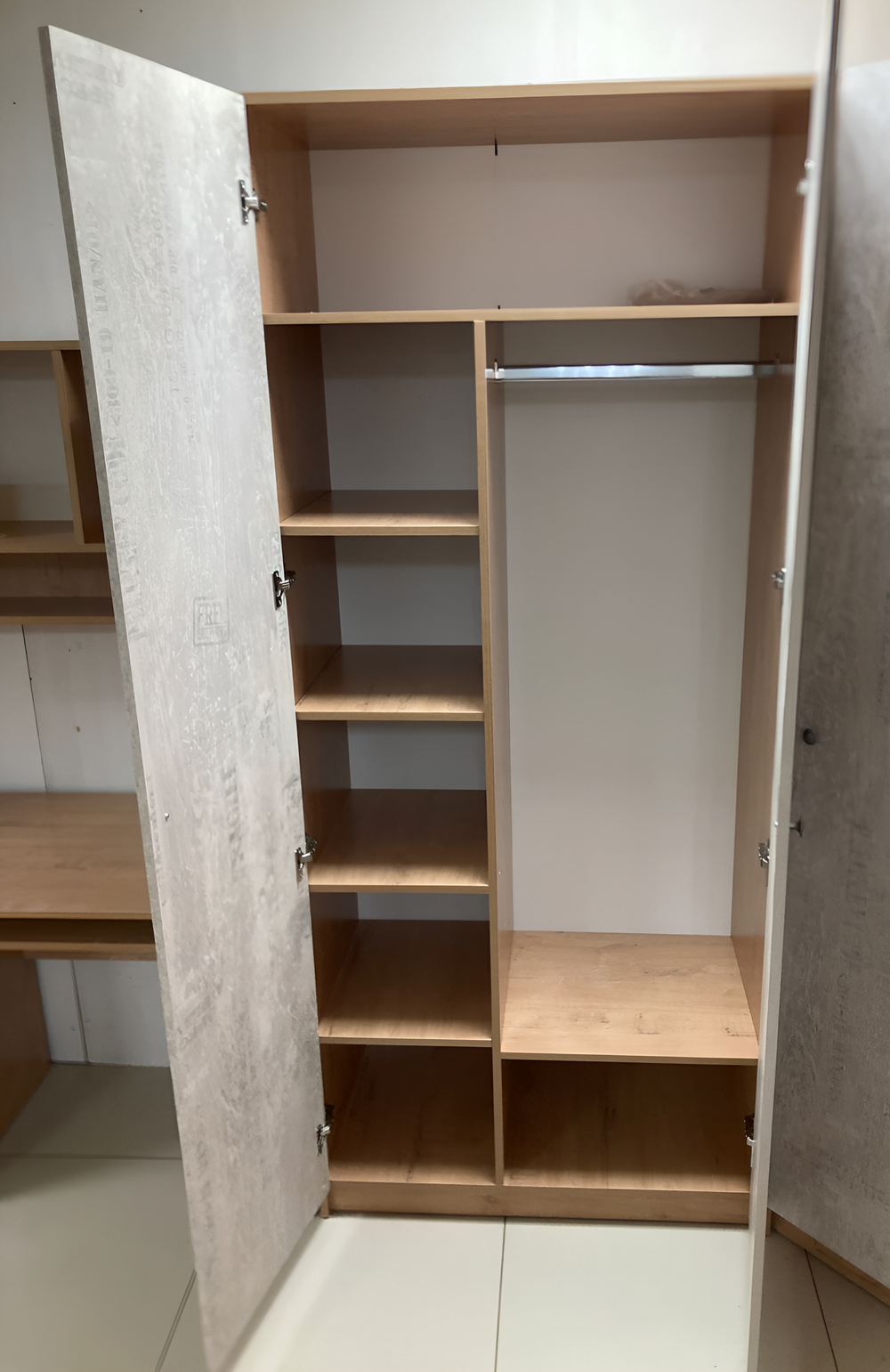 Шкаф плательный Ассоль Дуб бунратти/анкор белый/дельмар