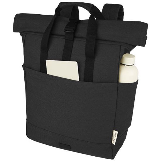 Рюкзак для 15-дюймового ноутбука Joey объемом 15 л из брезента, переработанного по стандарту GRS, со сворачивающимся верхом