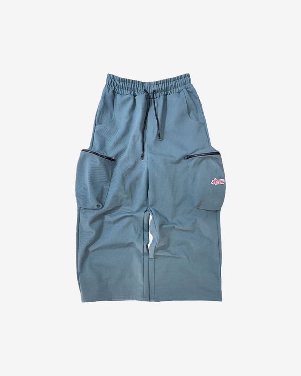 Брюки Карго Широкие Плотные Голубые - фото 1