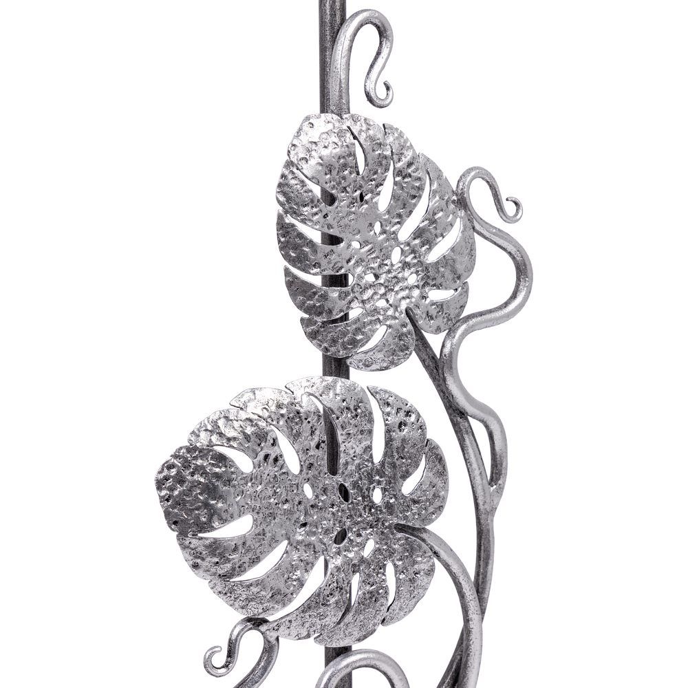 Настольная лампа Monstera Deliciosa (Монстера) Айс Античное серебро с абажуром Сити Кремовый