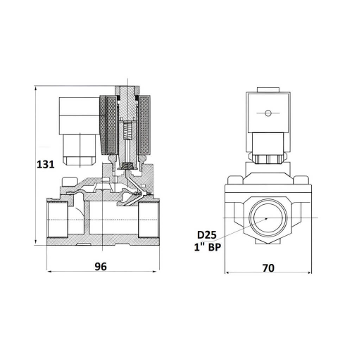 Соленоидный клапан Sanlixin 1" норм закрытый (SLP1DF02E1G25)