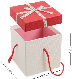 WG-93-D Коробка подарочная «Квадрат» цв.бел./красн.