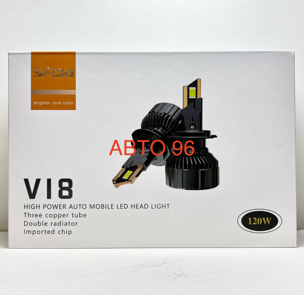 HB3 (9005) / Светодиодные (9005/HB3) лампы 6000K, 120W, 12000lm, серия - V18 - SFDA (2 шт. / комплект) Оптом