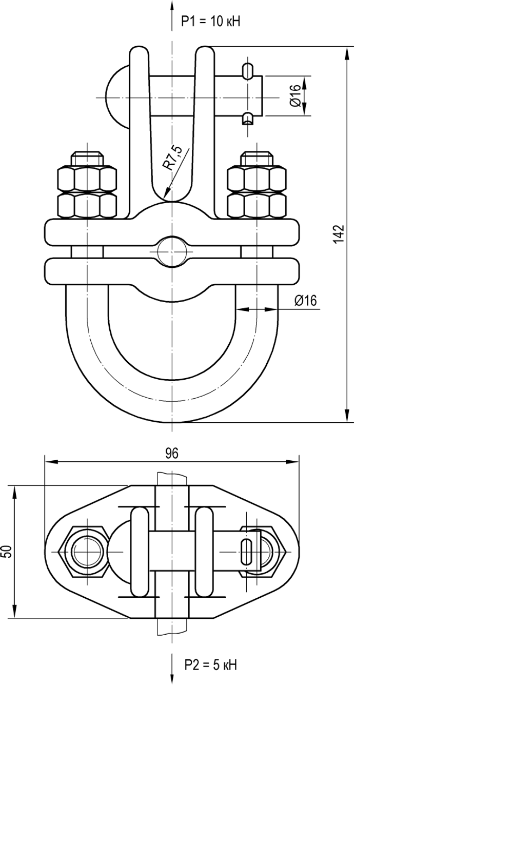 Зажим хомутовый 039-1, 039-2