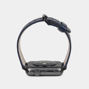 Ремешок для Apple Watch 44/45/46 mm из кожи аллигатора, синего цвета