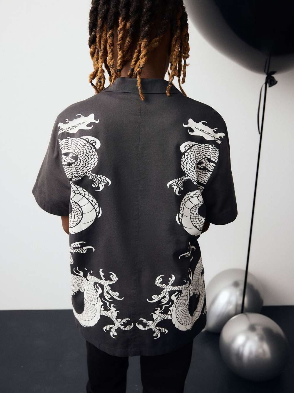 Рубашка с коротким рукавом для мальчика Next 136-484, Черный