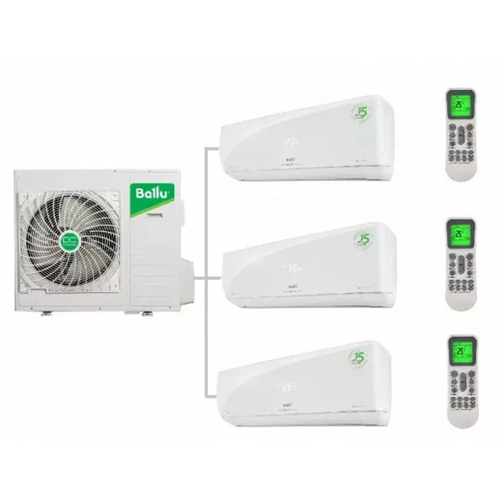 Мульти сплит-система Ballu на 3 комнаты (21+21+27 кв.м.) BSUI-FM