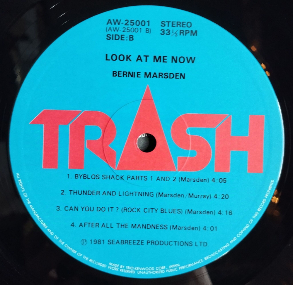 Винтажная виниловая пластинка LP Bernie Marsden Look At Me Now (Japan 1981) (Obi)