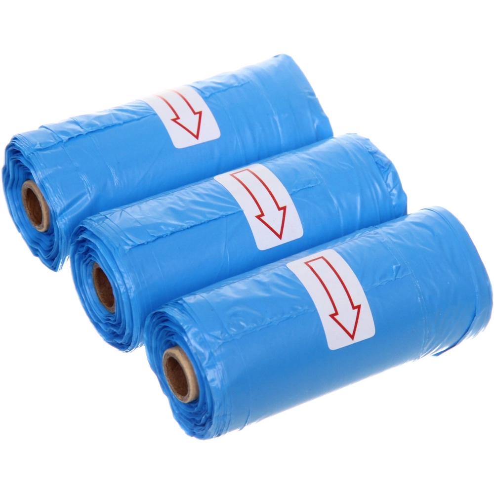 Пакеты с ручками биоразлагаемые для уборки за собакой в наборе 3шт, цвет голубой (3*15шт)/12,5*32,5*3,5см