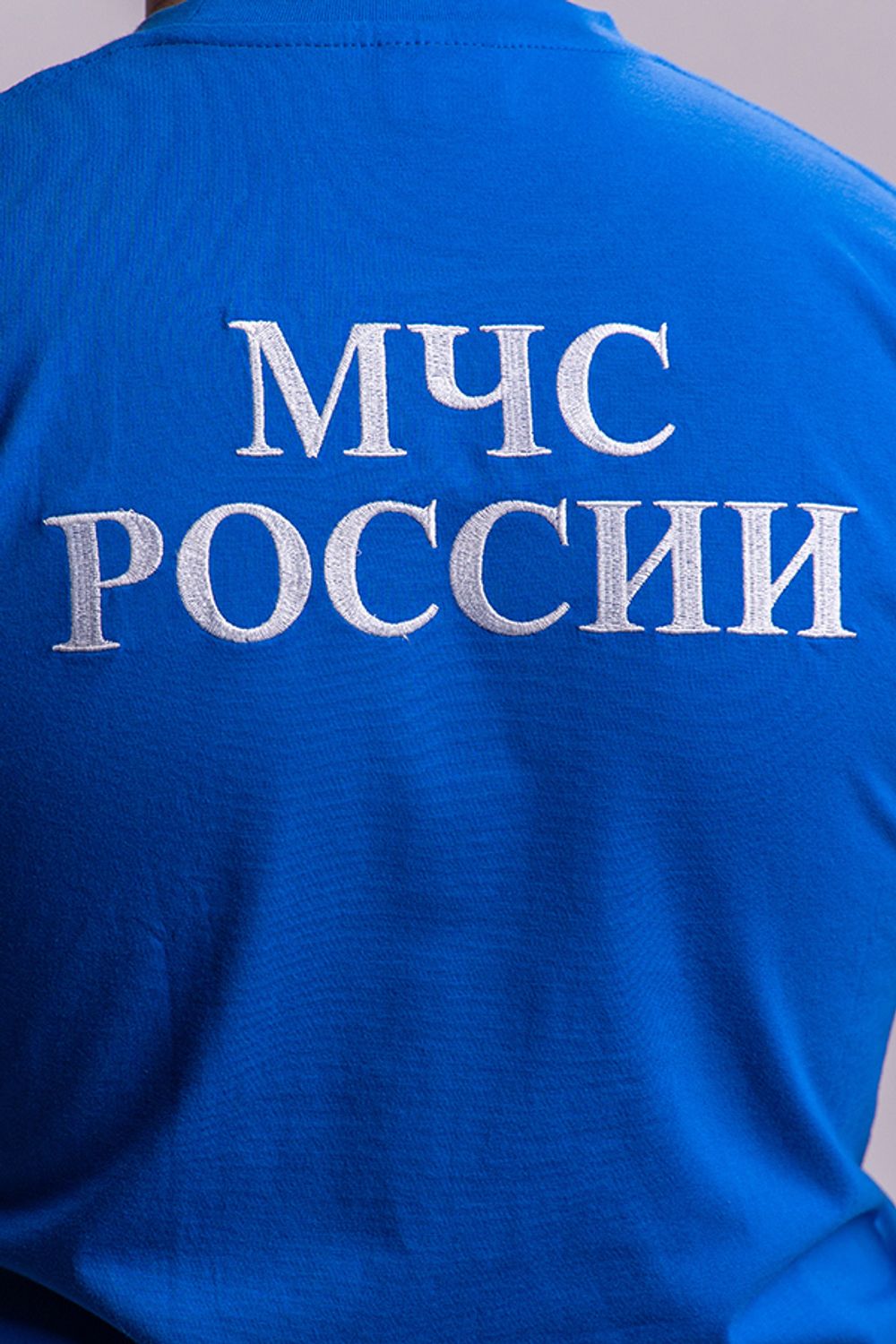 Футболка мужская МЧС цв. василек (вышивка)