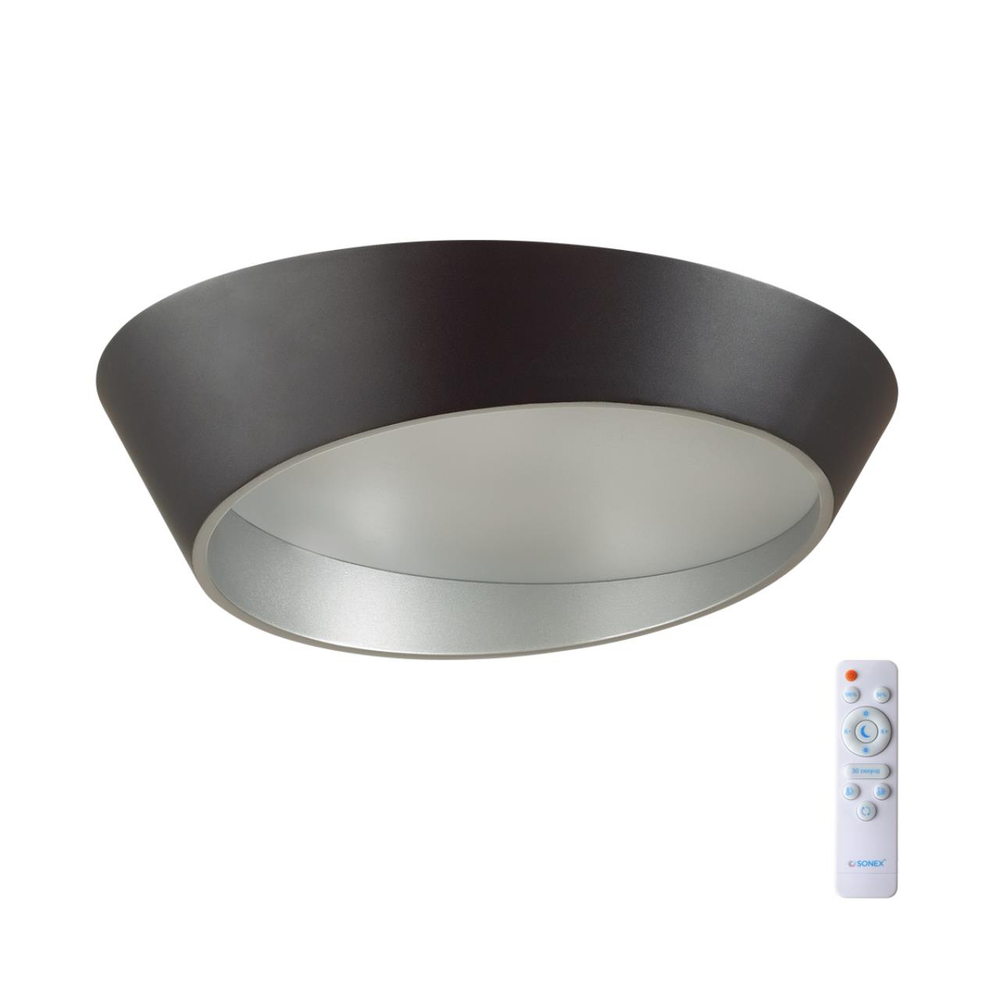 7694/60L AVRA LED SN 587 Светильник металл/акрил/белый/черный/серебристый LED 60Вт 3000-6000K D500 IP20 пульт ДУ APEX