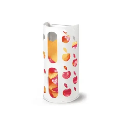 Держатель контейнер корзина APPLE для пакетов, мешков, бахил, 37,5х16х13 см, белый, LAIMA, 608368