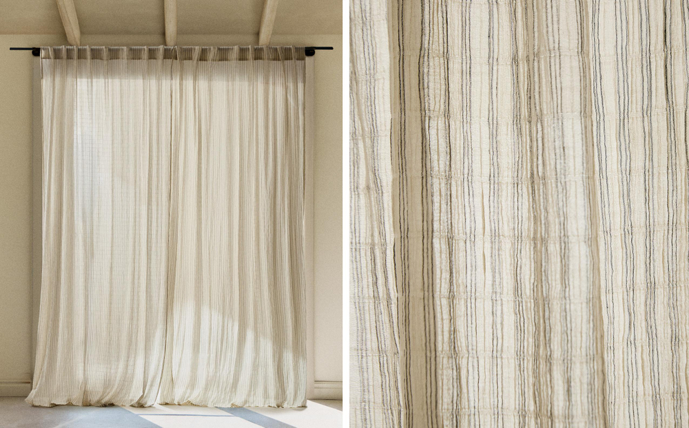 Штора Zara Home, 140х270 см, хлопок, 6607/032