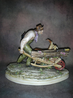 Статуэтка. Фарфор. Селянин с козами. Capodimonte. Италия