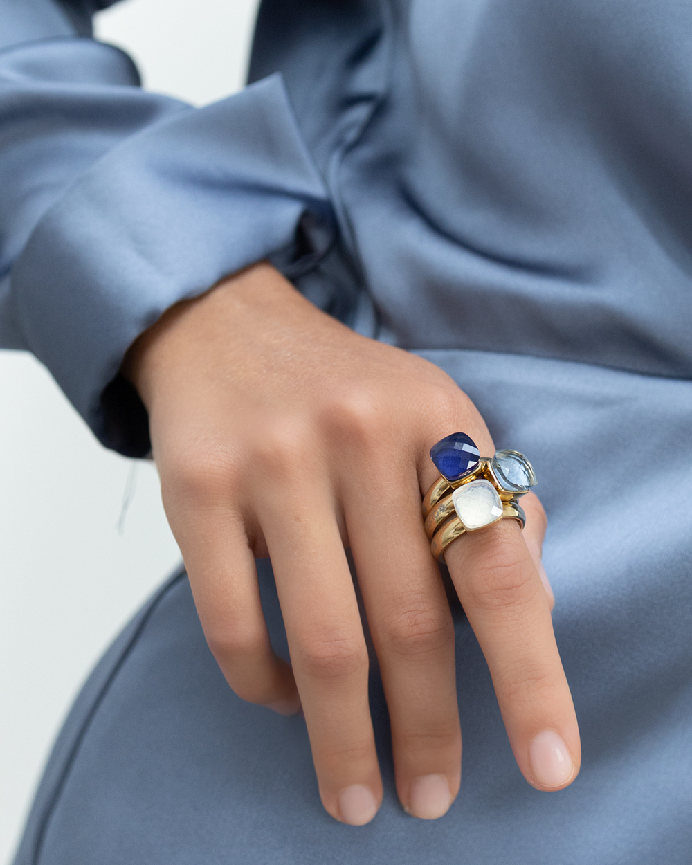 Кольцо Qudo FIRENZE 18.5 (G) Light Sapphire 107001/40-4715 18.5 размер 18,5