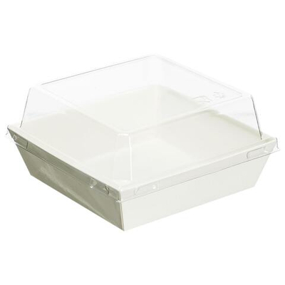 Контейнер бумажный Ant Box White с крышкой 450 мл 10-10 (100x100x68) 1/600