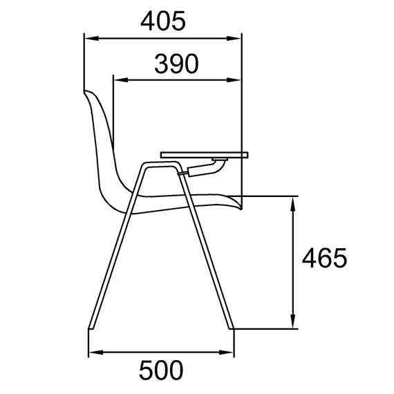 Стул Venezia (на 4 ножках с подлокотниками и пюпитром - BLACK)