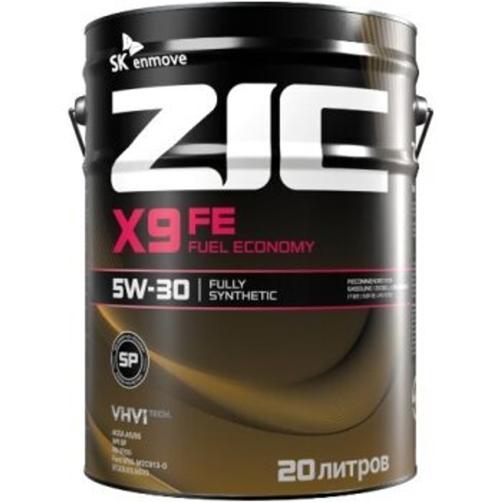 Масло моторное ZIC X9 FE 5w30 SP/CF, ACEA A5/B5 Ford 20л