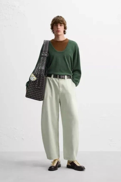 ZARA X HARRY LAMBERT ДЖИНСЫ ШИРОКОГО КРОЯ, ЦВЕТ МОРСКОЙ ВОЛНЫ