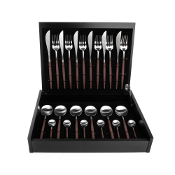 Набор столовых приборов на 6 персон 24 предмета Cutipol Goa matte brown в подарочной упаковке