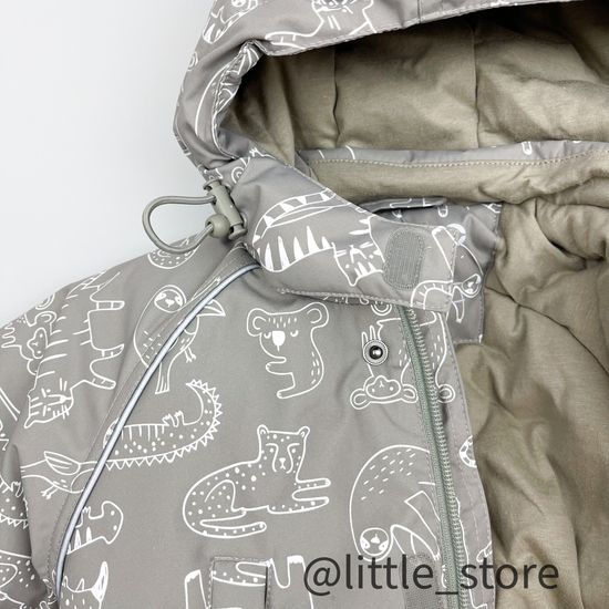 Комбинезон зимний "Милые зверята" Хаки