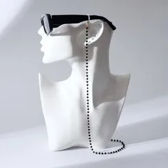 Цепочка для очков "Строгость" дорожка, цвет чёрный в золоте, 70 см