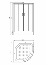 Душевая кабина Parly EC931 Classic Эконом, тропический дождь, белый/черный