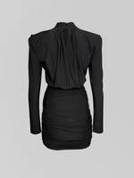 Платье Agdali Brand 1045 однотонное с драпировкой и объемными плечами