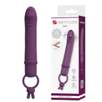 Сливовый вибратор с кольцом Cora - 15,5 см. (Цвет: сливовый)